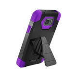  Samsung Galaxy S7 Active Hybrid Heavy Duty Case With Kickstand In Purple Black