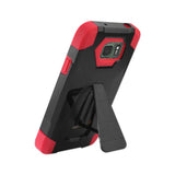  Samsung Galaxy S7 Active Hybrid Heavy Duty Case With Kickstand In Red Black