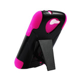  Samsung Galaxy Express Hybrid Heavy Duty Case With Kickstand In Hot Pink Black