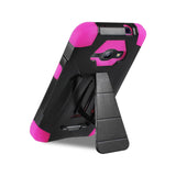  Samsung Galaxy J1 (2016) Hybrid Heavy Duty Case With Kickstand In Hot Pink Black