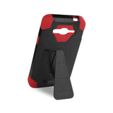  Samsung Galaxy J3 Hybrid Heavy Duty Case With Kickstand In Red Black