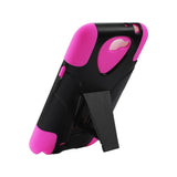  Samsung Galaxy Note 2 Hybrid Heavy Duty Case With Kickstand In Black Hot Pink