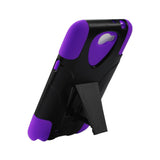  Samsung Galaxy Note 2 Hybrid Heavy Duty Case With Kickstand In Black Purple