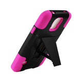  Samsung Galaxy S5 Hybrid Heavy Duty Case With Kickstand In Hot Pink Black