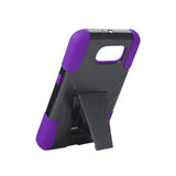  Samsung Galaxy S6 Hybrid Heavy Duty Case With Kickstand In Purple Black