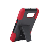  Samsung Galaxy S6 Hybrid Heavy Duty Case With Kickstand In Red Black