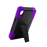  Sony Xperia Z3V Hybrid Heavy Duty Case With Kickstand In Purple Black