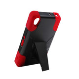  Sony Xperia Z3V Hybrid Heavy Duty Case With Kickstand In Red Black