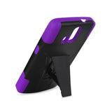  ZTE Axon Pro Hybrid Heavy Duty Case With Kickstand In Purple Black