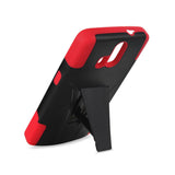  ZTE Axon Pro Hybrid Heavy Duty Case With Kickstand In Red Black