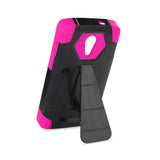  ZTE N817 Hybrid Heavy Duty Case With Kickstand In Hot Pink Black