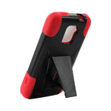  ZTE Warp 4G Hybrid Heavy Duty Case With Kickstand In Red Black