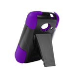  ZTE Prelude 2 Hybrid Heavy Duty Case With Kickstand In Purple Black