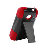  ZTE Prelude 2 Hybrid Heavy Duty Case With Kickstand In Red Black