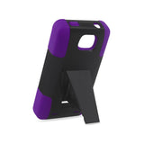  ZTE Sonata 2 Hybrid Heavy Duty Case With Kickstand In Purple Black