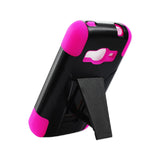  ZTE Concord 2 Hybrid Heavy Duty Case With Kickstand In Hot Pink Black