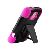  ZTE Sonata 4G Hybrid Heavy Duty Case With Kickstand In Hot Pink Black