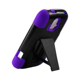  ZTE Sonata 4G Hybrid Heavy Duty Case With Kickstand In Purple Black