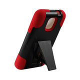  ZTE Solar Hybrid Heavy Duty Case With Kickstand In Red Black