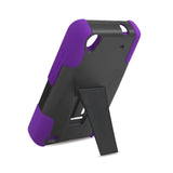  ZTE Quartz Hybrid Heavy Duty Case With Kickstand In Purple Black