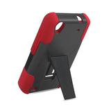  ZTE Quartz Hybrid Heavy Duty Case With Kickstand In Red Black