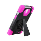  ZTE Chapel Hybrid Heavy Duty Case With Kickstand In Hotpink Black