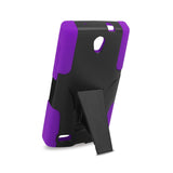  ZTE Zmax 2 Hybrid Heavy Duty Case With Kickstand In Purple Black