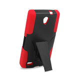  ZTE Zmax 2 Hybrid Heavy Duty Case With Kickstand In Red Black