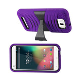  Blu Studio 5.5 Hybrid Heavy Duty Anti Slip Case With Kickstand In Purple Black