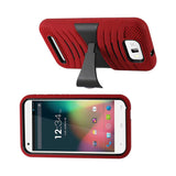  Blu Studio 5.5 Hybrid Heavy Duty Anti Slip Case With Kickstand In Red Black