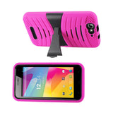  Blu Life Pro Hybrid Heavy Duty Anti Slip Case With Kickstand In Hot Pink Black