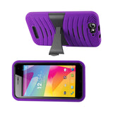  Blu Life Pro Hybrid Heavy Duty Anti Slip Case With Kickstand In Purple Black