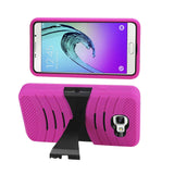  Samsung Galaxy A7 (2016) Hybrid Heavy Duty Anti Slip Case With Kickstand In Hot Pink Black