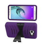  Samsung Galaxy A7 (2016) Hybrid Heavy Duty Anti Slip Case With Kickstand In Purple Black