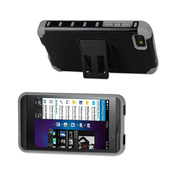 Blackberry Z10 Hybrid Heavy Duty Case With Horizontal Kickstand