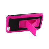  iPhone 6 Hybrid Heavy Duty Case With Vertical Kickstand In Black Hot Pink