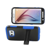  Samsung Galaxy S6 Hybrid Heavy Duty Grip Case With Lower Kickstand In Navy Black