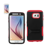 Samsung Galaxy S6 Hybrid Heavy Duty Grip Case With Lower Kickstand