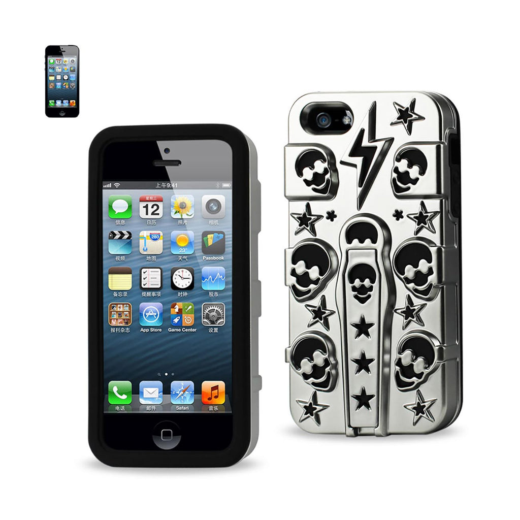 iPhone Se/ 5S/ 5 Hybrid Skulls Case With Kickstand