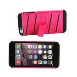  iPhone 6 Plus Hybrid Fishbone Case With Kickstand In Black Hot Pink