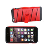  iPhone 6 Plus Hybrid Fishbone Case With Kickstand In Black Red