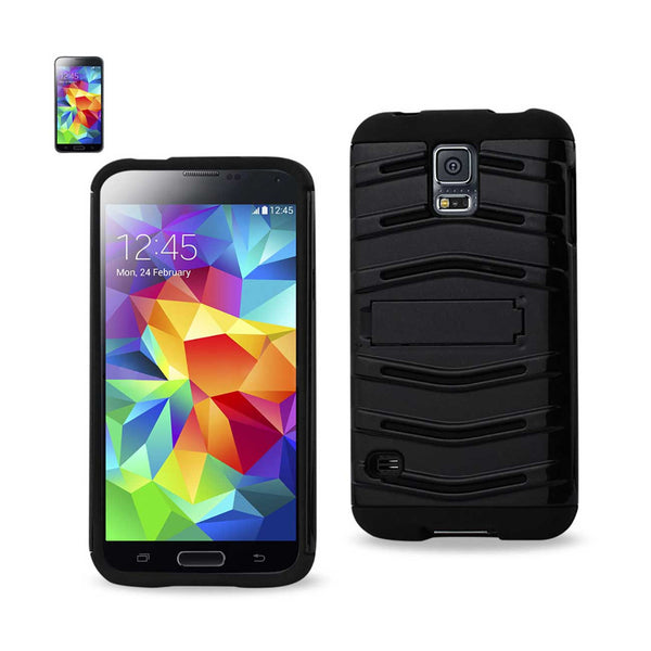 Samsung Galaxy S5 Hybrid Fishbone Case With Kickstand