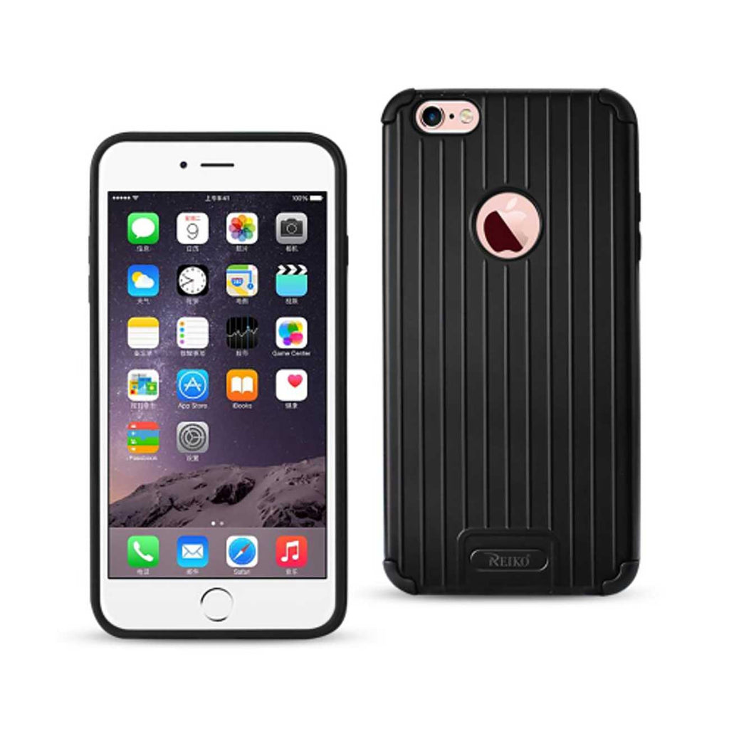 iPhone 6 Plus/ 6S Plus Rugged Metal Texture Hybrid Case With Ridged Back