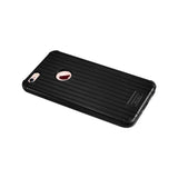  iPhone 6 Plus/ 6S Plus Rugged Metal Texture Hybrid Case With Ridged Back In Black