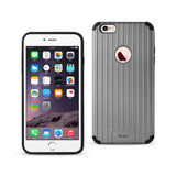 iPhone 6 Plus/ 6S Plus Rugged Metal Texture Hybrid Case With Ridged Back