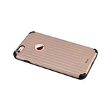  iPhone 6 Plus/ 6S Plus Rugged Metal Texture Hybrid Case With Ridged Back In Black Rose Gold