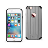 iPhone 6S/ iPhone 6 Rugged Metal Texture Hybrid Case With Ridged Back