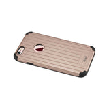  iPhone 6S/ iPhone 6 Rugged Metal Texture Hybrid Case With Ridged Back In Black Rose Gold