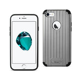 iPhone 7 Rugged Metal Texture Hybrid Case With Ridged Back