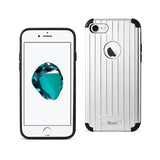 iPhone 7 Rugged Metal Texture Hybrid Case With Ridged Back